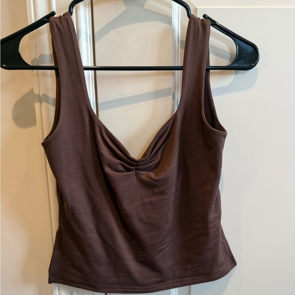 Brown Sleeveless Top